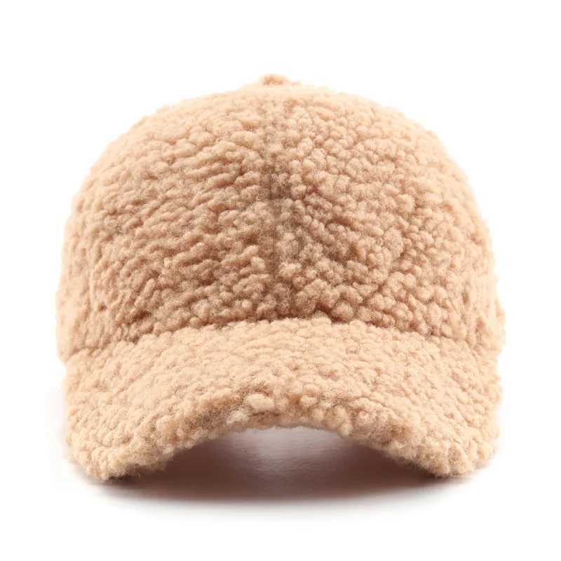 Japanese Womens Autumn and Winter Solid Color Lamb Wool Warm Ear Protection Baseball Cap Outdoor Mens Casual Hat Gorras HombreX241018