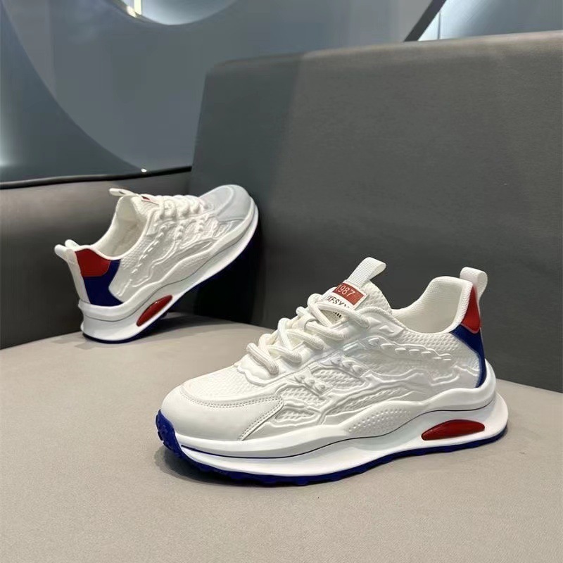 Summer mesh for men, breathable hollow running comfortable soft sole, student trendy shoes, thin mesh, versatile white shoes