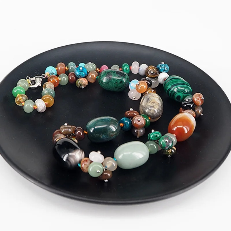 Chakra Energy Natural Stone Necklace Crystal Handmade Bead Pendant Womens Sweater Pendant Necklace Jewelry 241018