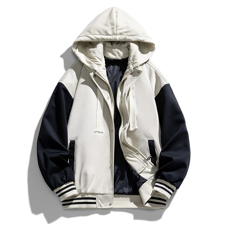 Jacket mens spring and autumn jacket casual top twopiece hooded baseball loose comfortable simple versatile 241018