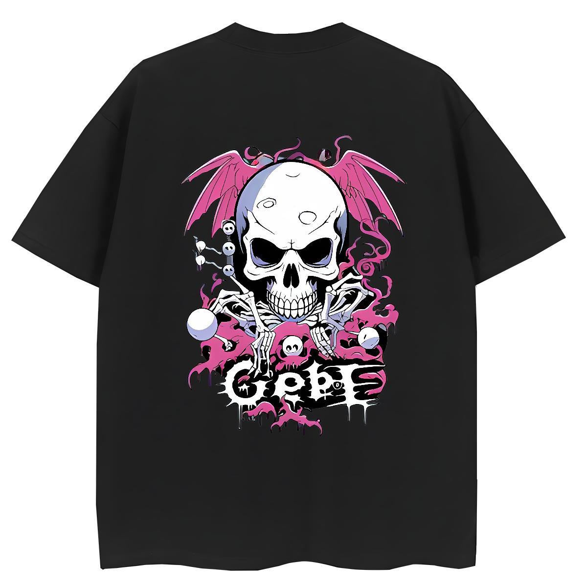 Stylist Womens T Shirts 230g 100% Cotton Breathable Soft Sport skull Women Tshirts Loose Custom Print Plus Size Tees