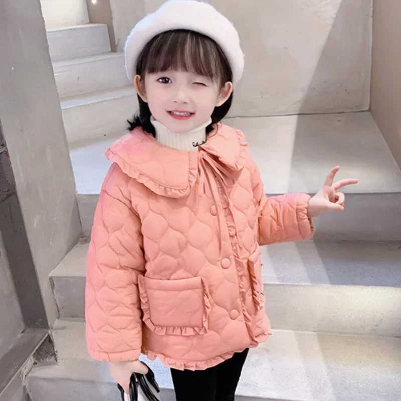 Womens outerwear jacket cotton jacket black warm thick velvet winter snow clothing windproof childrens clothing M241018