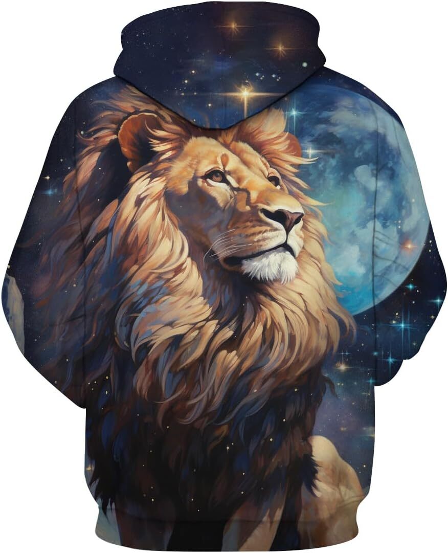Hoodie for Mens Womens Mens Lion Graphic Hoodies Cool hoodies Sweatshirt Pullover Graphic Hoodies sweatshirt Pullover Long Sleeve cool