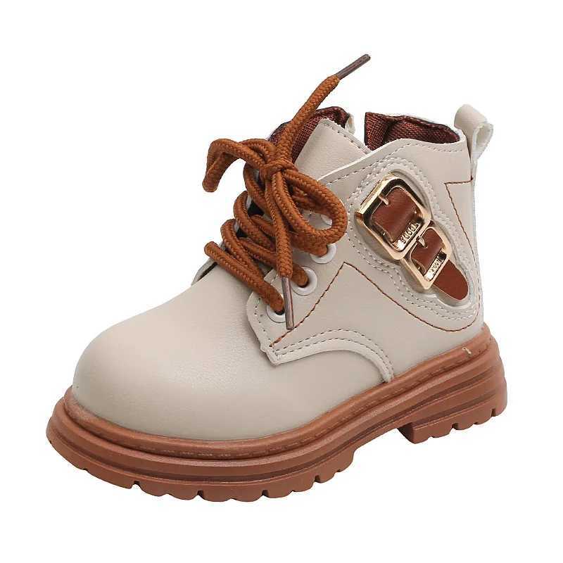 Boots Korean Style Childrens Boot Thick Soled Causal Girls Platform Ankle Boots Fashion Round-toe Kids School Boys Short Boots Zipper H241018