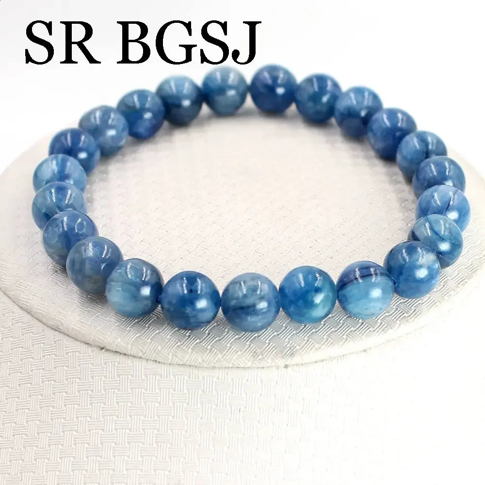 8-9mm Wholesale Jewelry Natural Gemstone Adjustable Sapphire Womens Jewelry Bracelet 7-8 inches 241018
