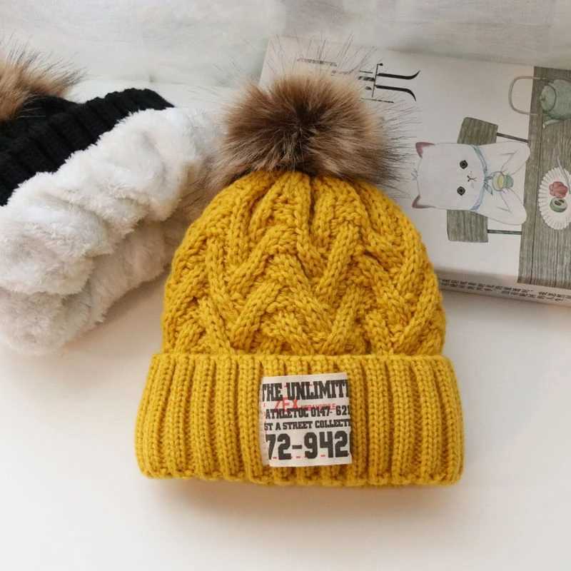 Korean baby hat Autumn and winter childrens knitted hat boys and girls baby thickened with wool hat tide LX241018
