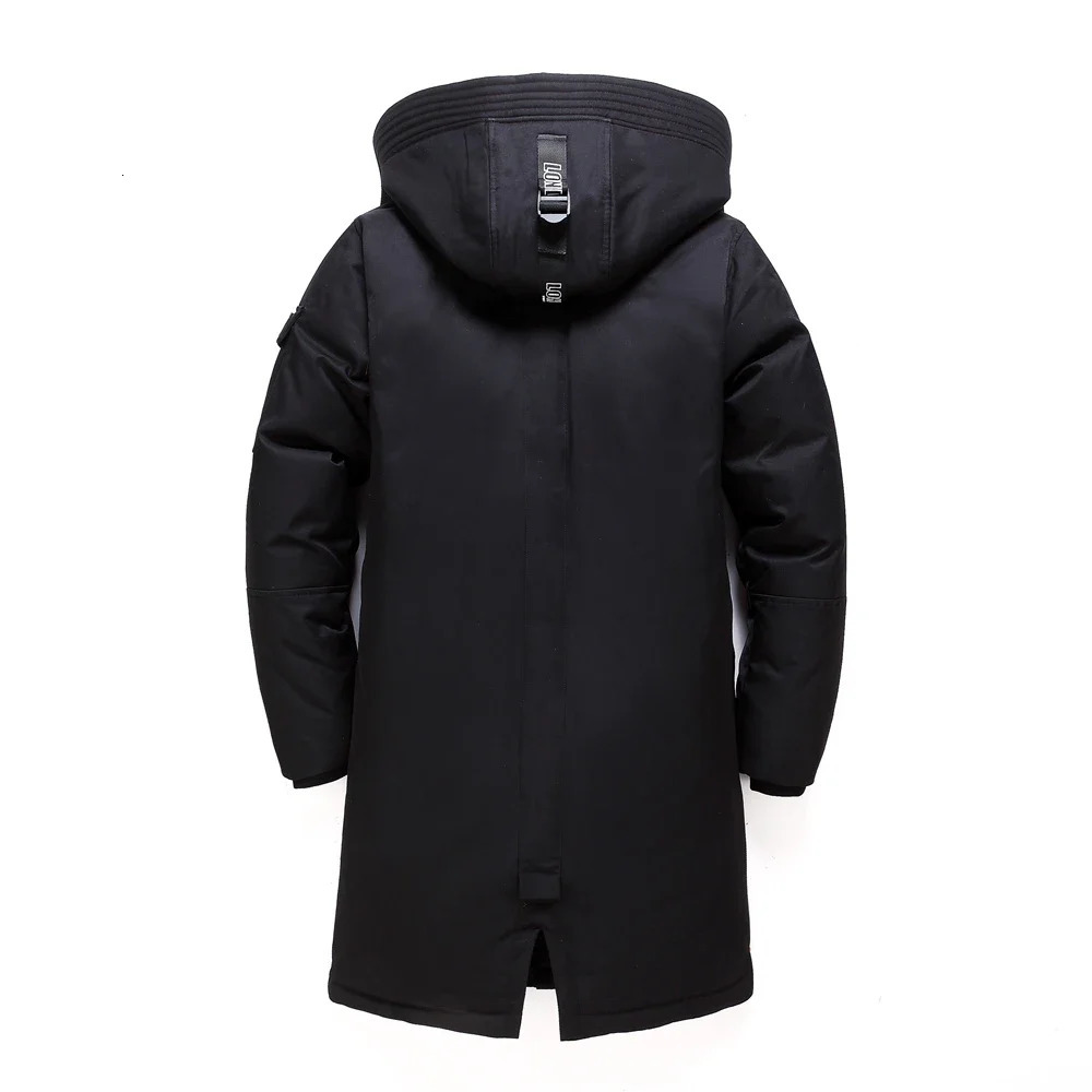 Winter Mens Long White Duck Down Jacket Fashion Hooded Thick Warm Coat Male Big Red Blue Black Clothes 241018