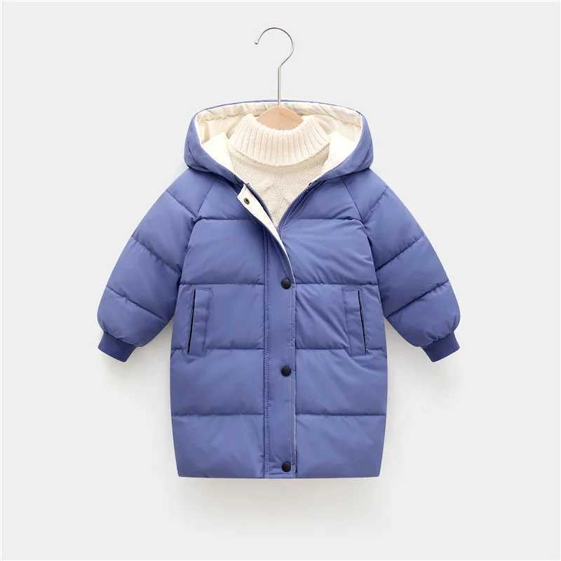 2-12Y Childrens Long Coat Winter Clothing Youth Boys and Girls Cotton Pads Parka Coats Large Childrens Thick Warm Cotton Jacket M241018
