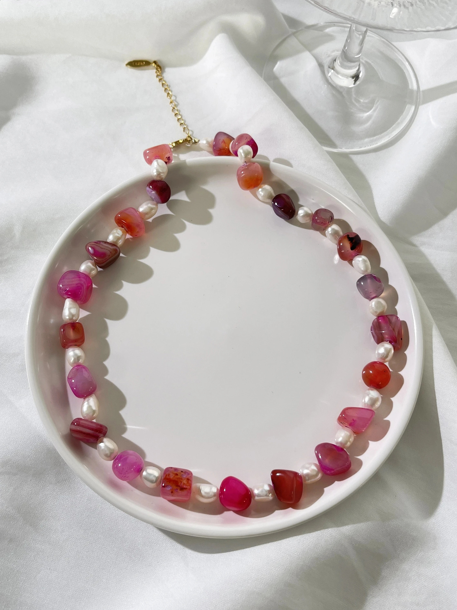 Perisbox Mixed Freshwater Pearl Natural Stone Necklace for Women Irregular Gemstone Bead Necklace Jewelry Unique Gift 241018