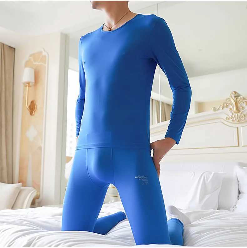 Men's Thermal Underwear Quick drying hot underwear mens summer thin ice silk boys high elasticity underwear tight silk and smooth bottom Y241018I