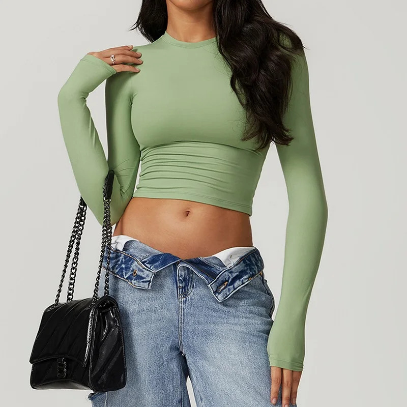 Cloud Hide Super Sexy Girls Yoga Shirts Running Long Sleeve Blouse Workout Sports Gym Top Women TShirt Fitness Shirt 241018