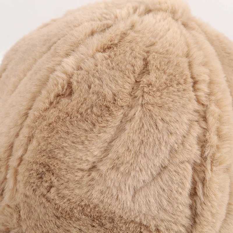 Faux Fur Solid Winter Baseball Cap Hats Women Men Thickened Hat Outdoor Sunshade Keep Warm Adjustable Gorras Casquette Dad HatX241018