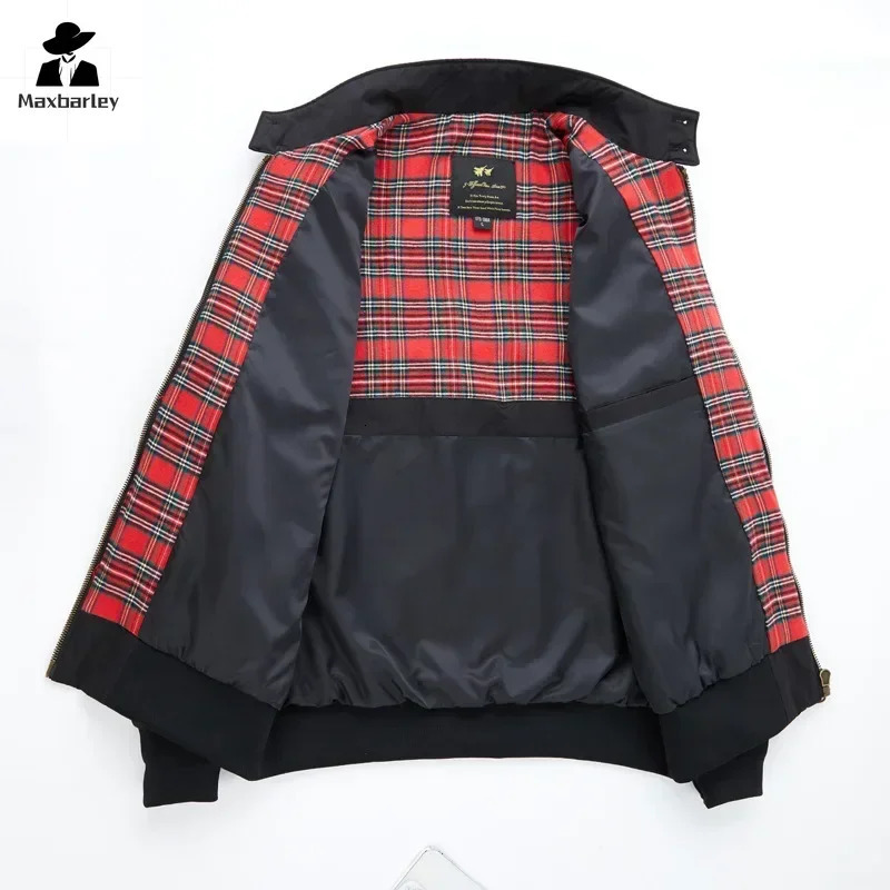 Autumn Mens Jacket Solid Color Classic Retro Baseball Suit Coat Street Motorcycle Stand Collar Windproof 241018