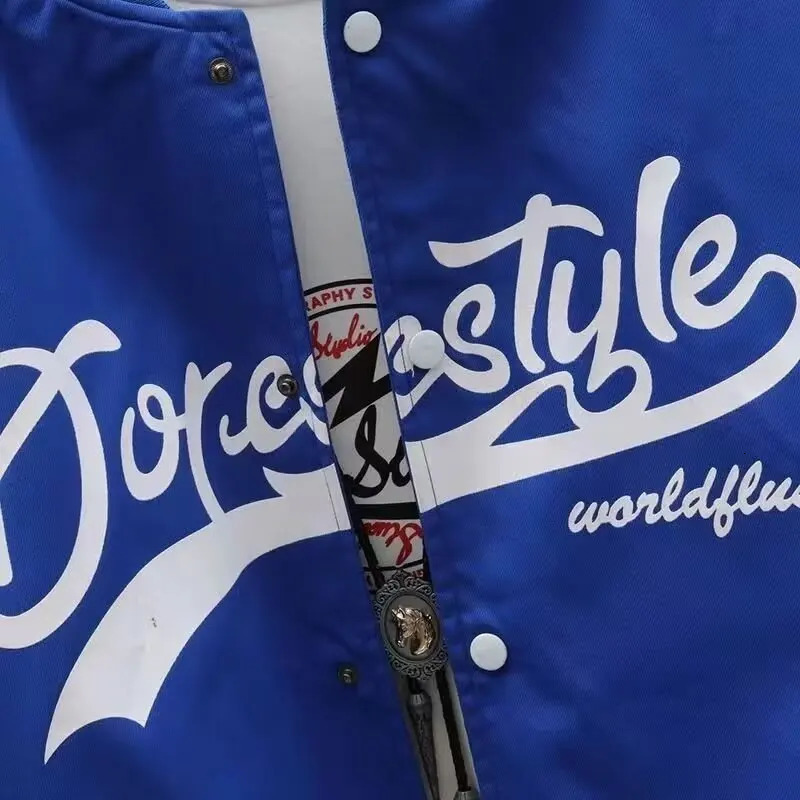 Mens Black Baseball Jacket Selling Harajuku High Street Blue Sports Fashionable Thin Uniform 241018