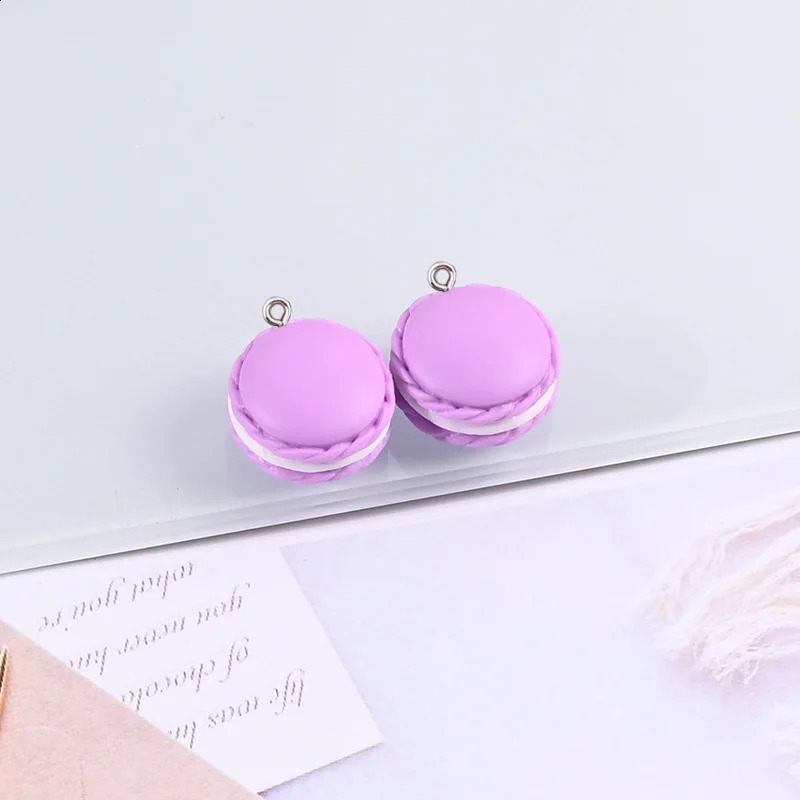 10pcslot Cute Macaron Cartoon Cookie Pendant Resin Food Charms for DIY Jewelry Making Accessories Handmade Earring Necklace 241010