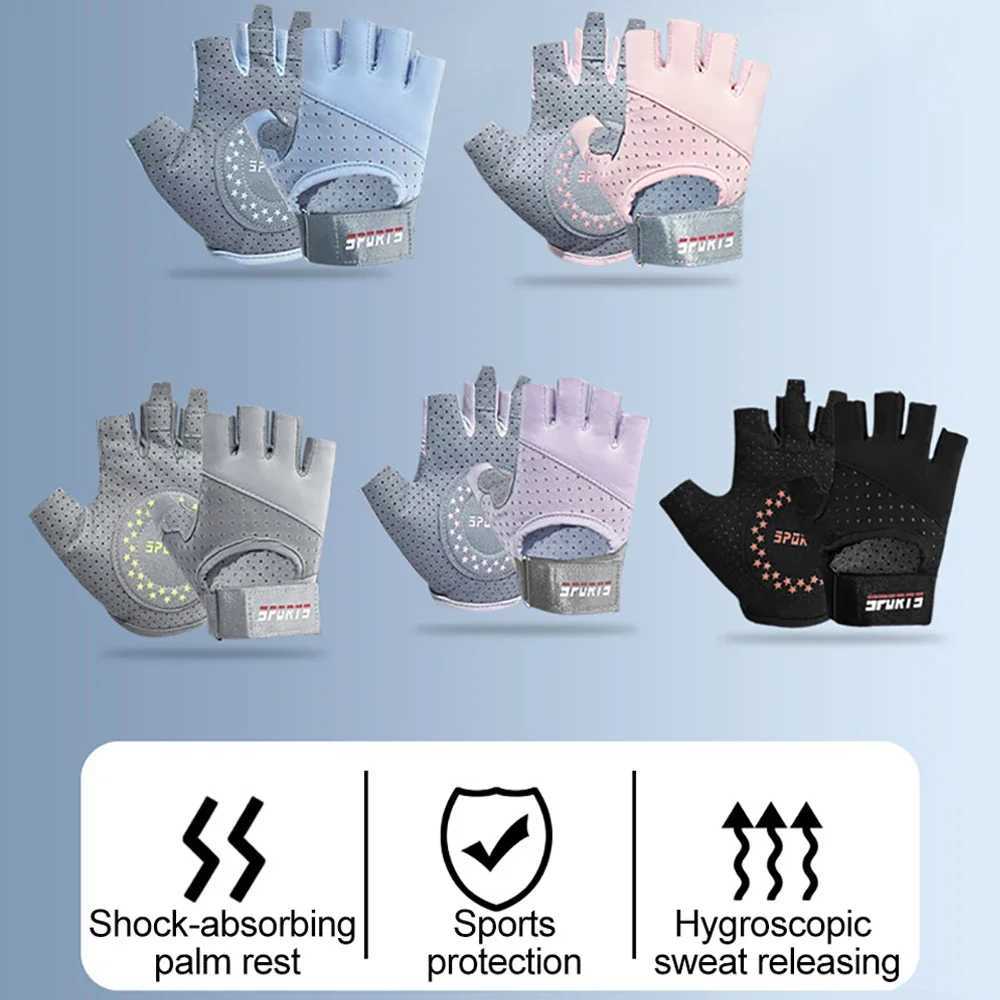 1 pair of weightlifting gloves half finger fitness anti slip breathable dumbbell training sports gloves wrist protectionW241018