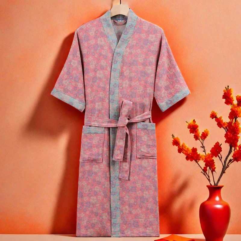 Night Wears Nightgowns Female Kimono Sleepwear Casual Peignoir Femme New Spring Autumn Bathrobe Women Loose Waffle Morning RobeXJ241018