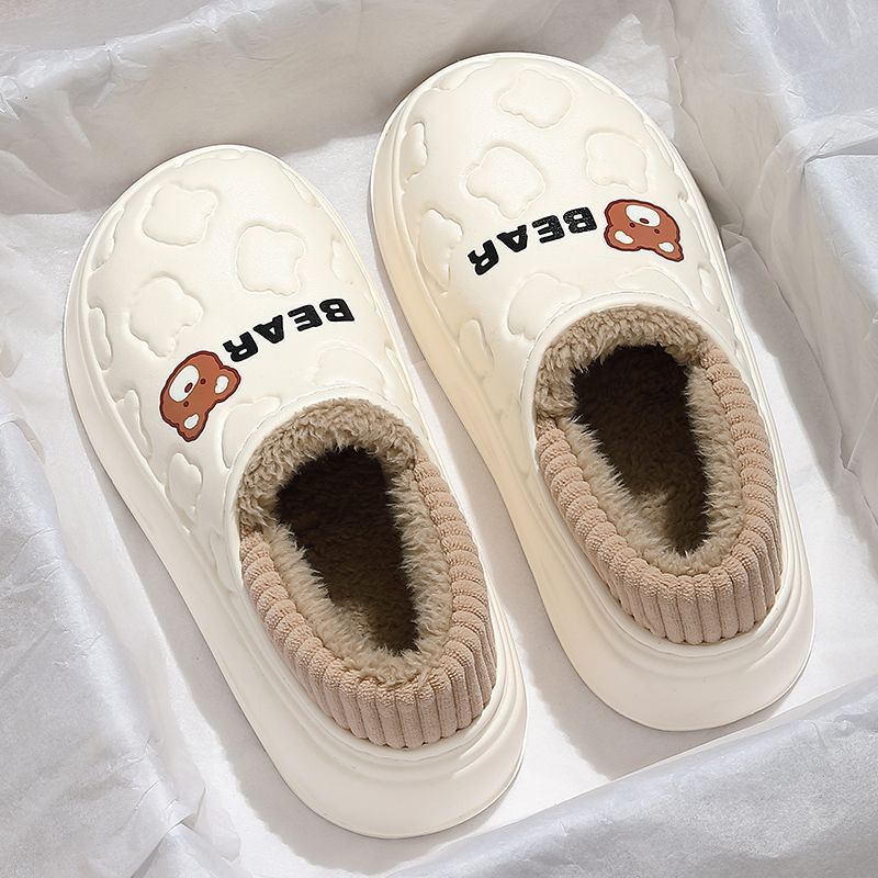 Indoor Waterproonti-Slip Warm Cotton Couple's Slippers for Autumn and Winter 2024