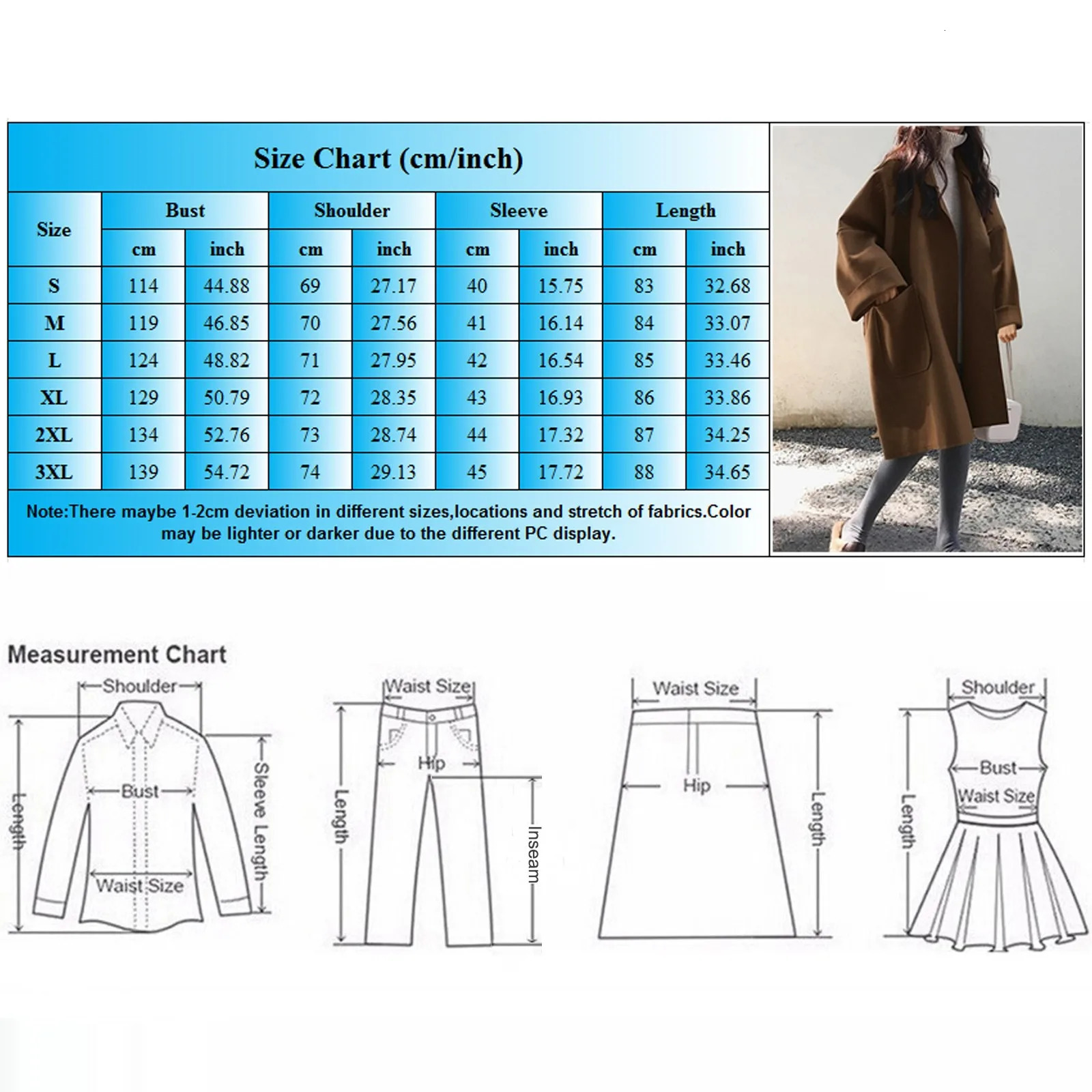 Womens Long Sleeve V Neck Faux Wool Blends Thin Jacket Coat Loose Warm Solid Overcoat Women Hiking Winter Jackets 241018