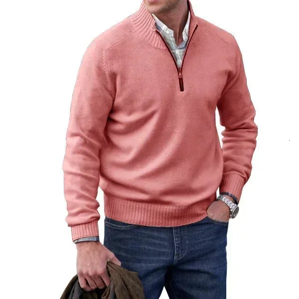 Men Pullover Mens Thicker Sweatshirts Half Zipper for Male Hoody Man Sweatshir Autumn Solid Color Turtleneck Sweaters 241018