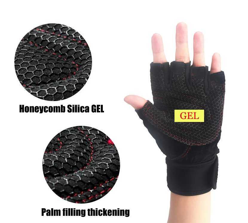 Mens and Womens Fitness Bike Yoga Fitness Training Breathable Non slip Half Finger GlovesW241018