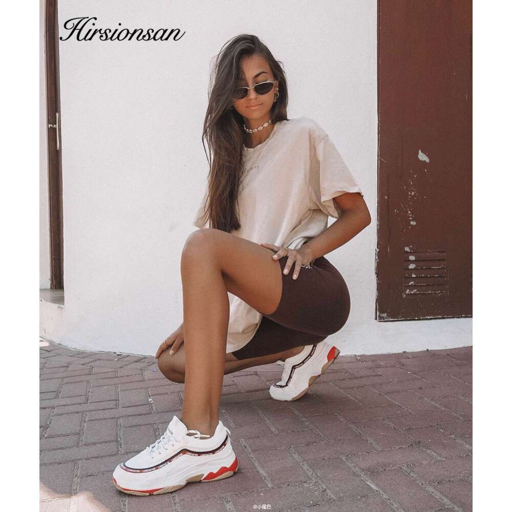 Hirsionsan 2023 Summer Cotton Sets Women Loose Two Pieces Short Sleeve T Shirts And Tight Shorts Solid Outfits Tracuit