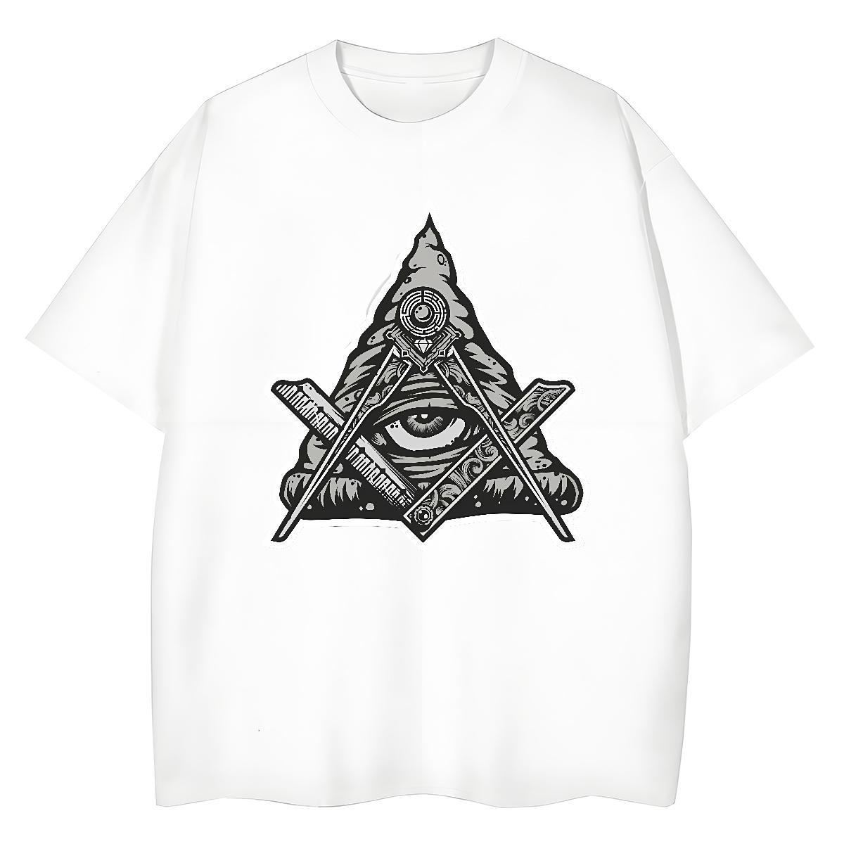 Brand T-Shirts 230g Pure Cotton Breathable Short Sleeve Home Outdoor eye of the devil Unisex Tshirts Loose fit Floral Print Tees Shirts