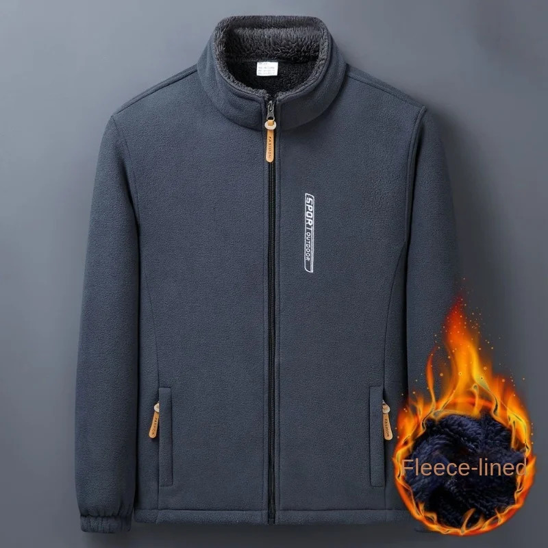 Winter Men Outdoor Fleece Jacket Casual Polar ColdProof Thickened Coat Lightweight Windproof Zipper Cardigan Warm 241018