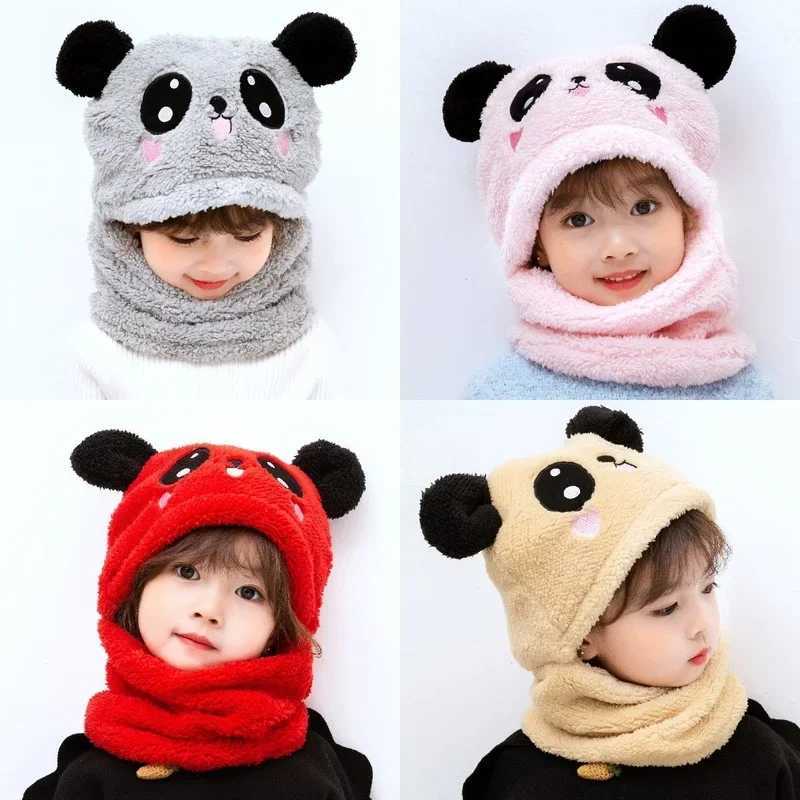 Hat for Girls Boys Scarf Thicken Cap Newborn Photography Baby Stuff Winter Children hat Plus Fleece Kids Caps 1-10Years LX241018