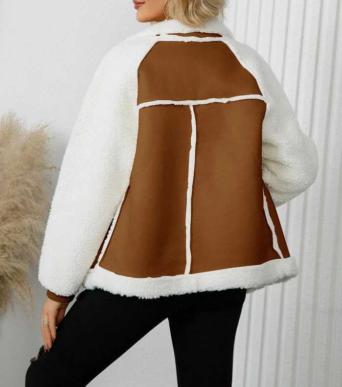 Female Clothing High End Handsome Lamb Wool Coat Temperament Commuting Womens Casual Thick Denim Leather Velvet Zipper JacketX241018