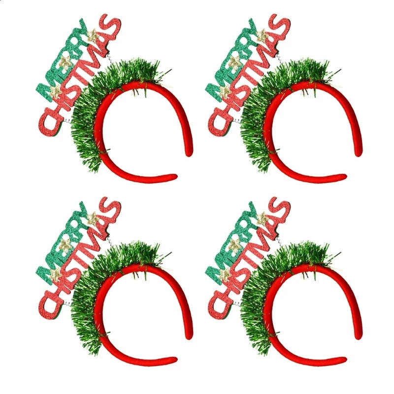 4 packages of Christmas letter headbands for women and girls holiday hairbands 241018