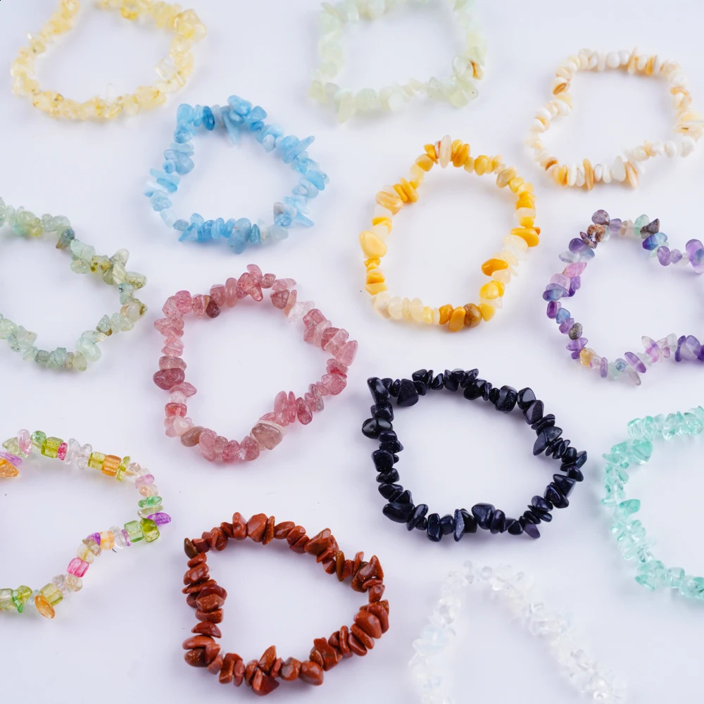 30 pieces/batch of fashionable irregular gravel natural stone extended adjustable bracelets suitable for womens hand drawn jewelry party gifts 241018