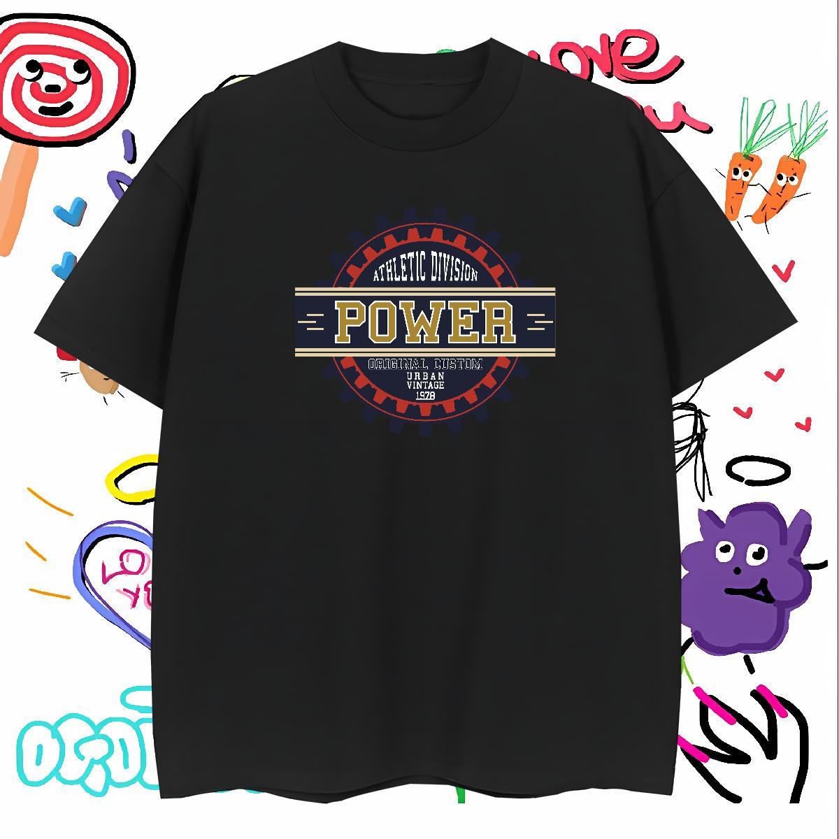 Comfortable T-Shirts for Men 100% Cotton 230g letter Casual Cartoon Print Short Sleeve Soft Tshirt for Man Woman 2024 DIY Tops