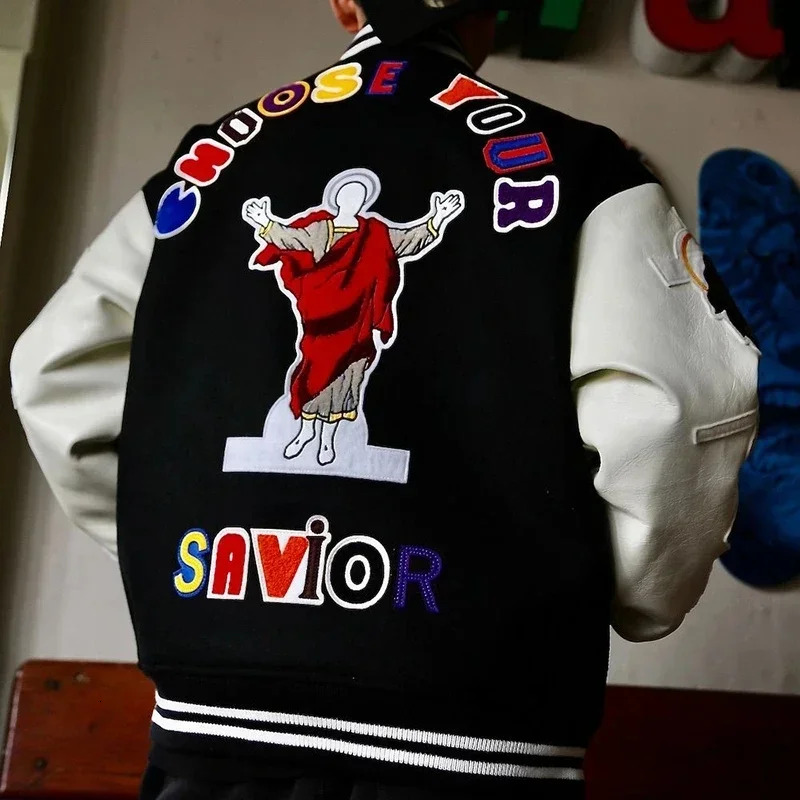 Baseball Uniform New Embroidered Patchwork Retro Bomber Couple Models M-2Xl Street Trend Clothing Green Top Jacket