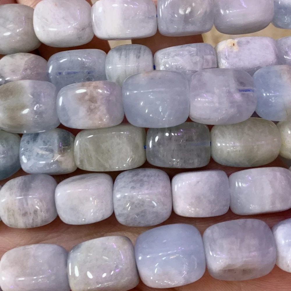 Natural aquamarine 10x15mm ruby pine bead DIY bracelet necklace jewelry making stone bead accessories wholesale 241017