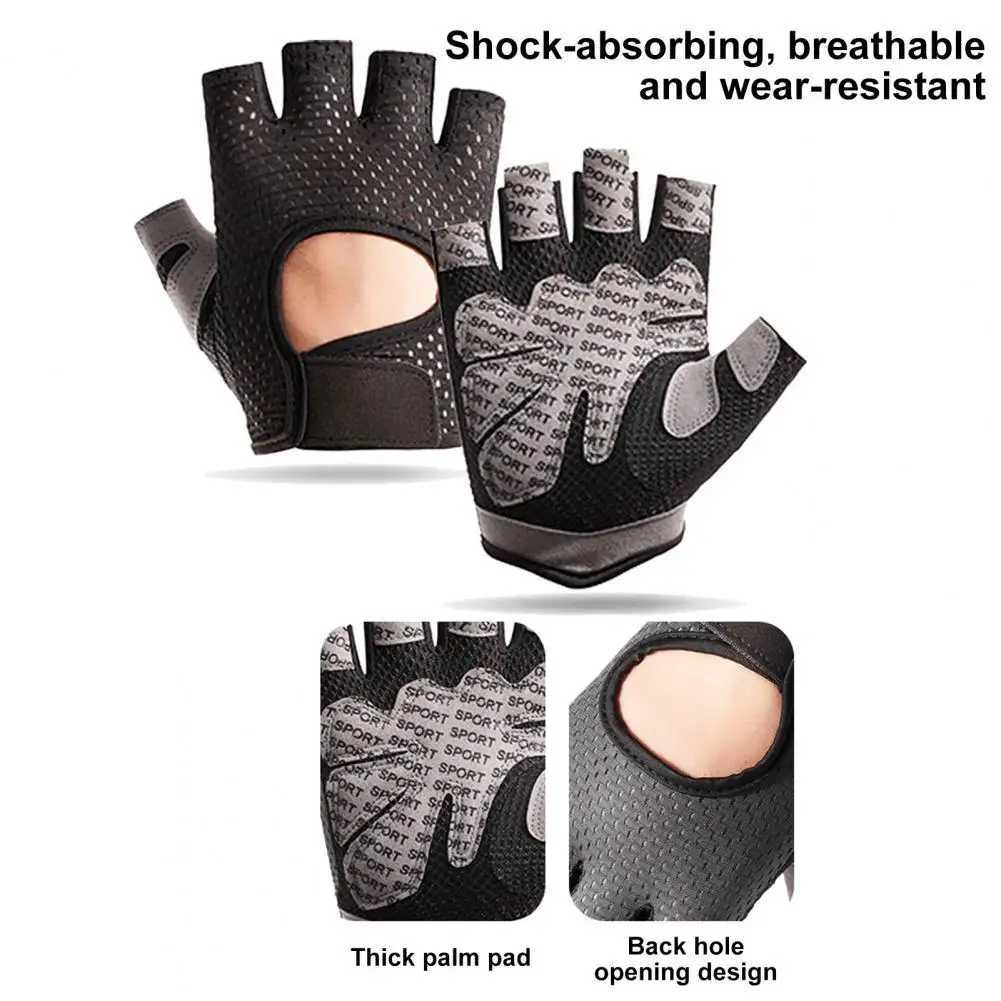 Non slip half finger sports gloves with full palm protection suitable for weightlifting bicycles unisex outdoor sports glovesW241018