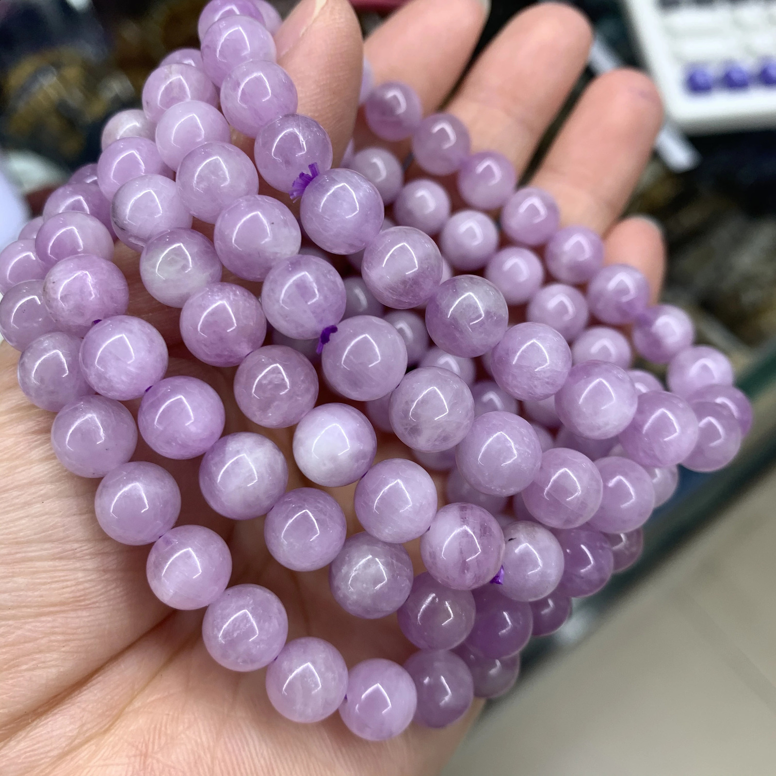 Natural purple Spodumene/Kunzite stone bead natural gemstone bead bracelet 8mm DIY loose bead for jewelry wholesale 241018