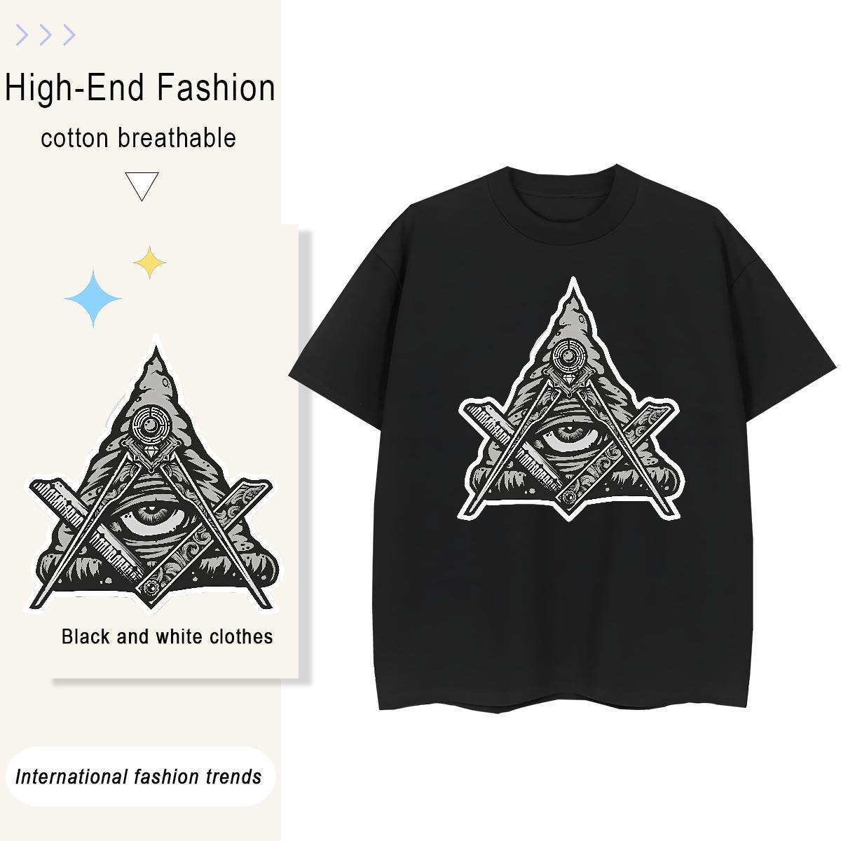 Brand T-Shirts 230g Pure Cotton Breathable Short Sleeve Home Outdoor eye of the devil Unisex Tshirts Loose fit Floral Print Tees Shirts