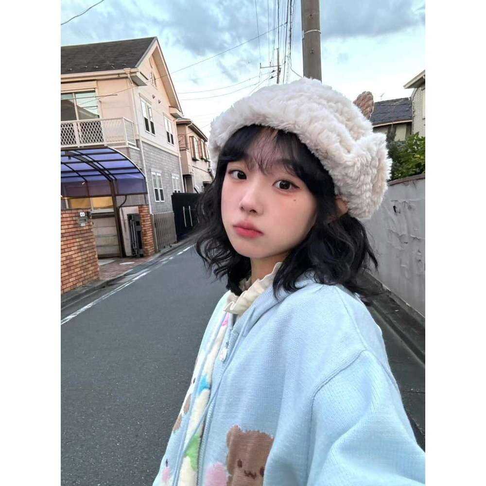 Cute Animal Mid-Length Sweater Coat Women 2024 Autumn New Hoodie Cardigan Sweatshirts Y2k Long Sleeve Loose Tops Mujer