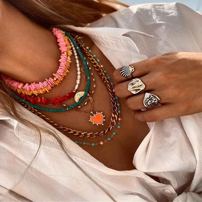 Color Irregular Natural Chip Necklace Womens Fashion Handmade Jewelry Short Necklace Birthday Gift 241018