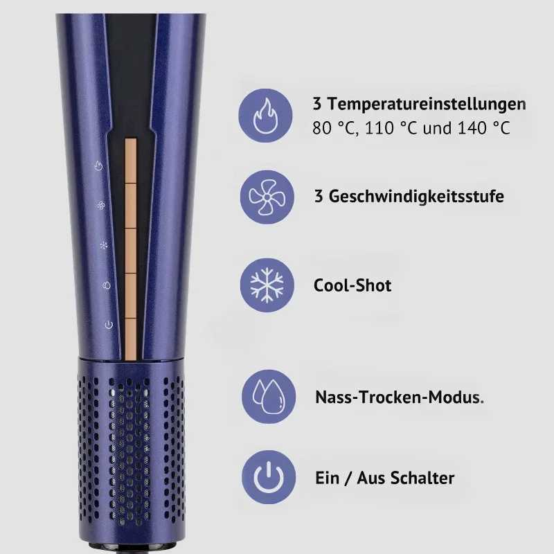 2024 New Design Negative Ion Airflow DC Drying Flat Iron Airflow 2-in-1 One Step Hair Removal Machine DC W241018
