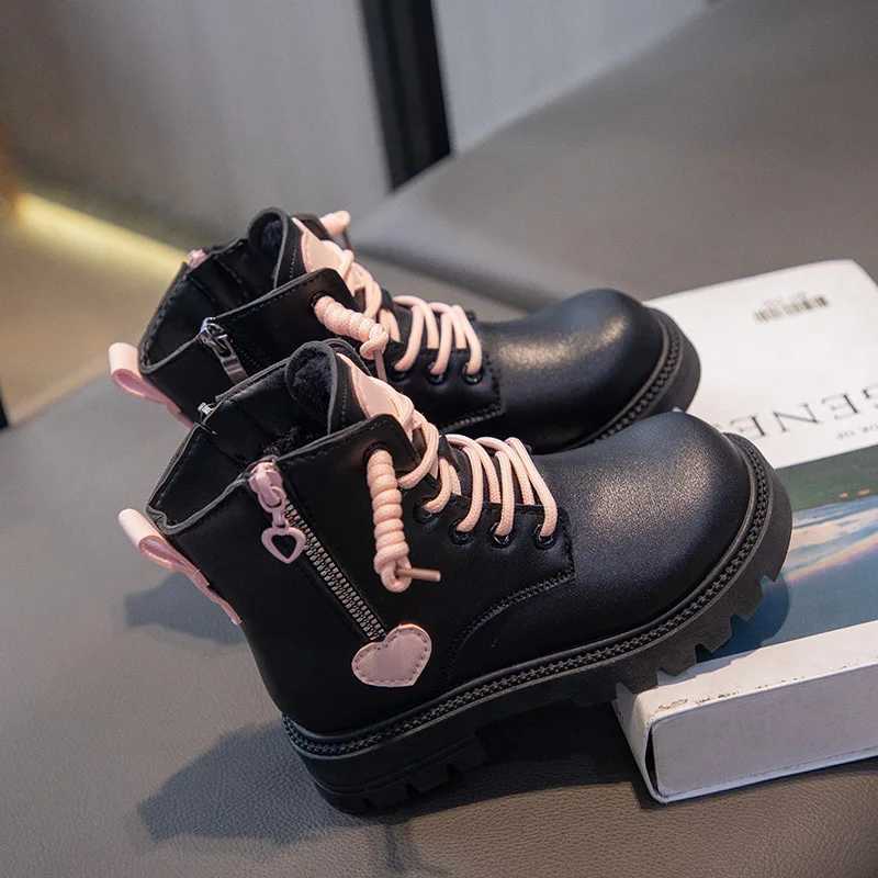 Boots Girls Warm Ankle Boots Fashion Double Zip Kids Beautiful Princess Boots Non-slip Children Performance Catwalk Boots Winter New H241018