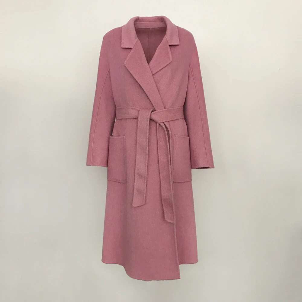 European Long Loose Wool Jacket Female Casual Fashion Office Lady 2024 Autumn Winter New Double-Sided Cashmere Coat Women