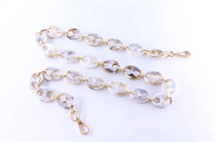 Fashion acrylic metal pig nose cross body long bag shoulder chain 241008