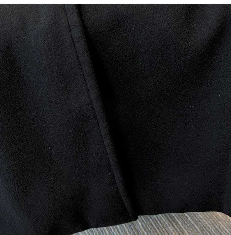 Women Woolen coat 2023 Autumn Winter Long Sleeve Casual Single Breasted Black Outwear Jackets Coat Plus Size 5xl 6xl 7xl 8xl 9xlX241009