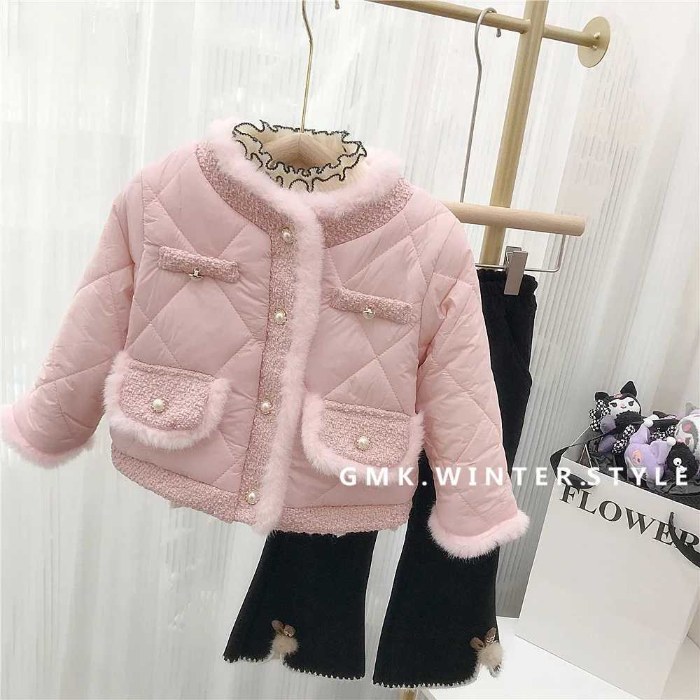 Girls outerwear windproof jacket sweet winter warm autumn cotton school sports youth clothing M241018