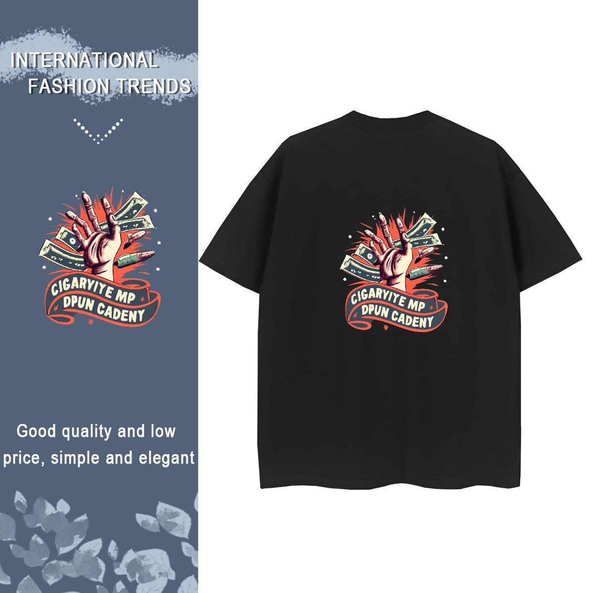 DIY Woman T Shirts 230g 100% Cotton O Neck Short Sleeves Spring Summer skull Couples T Shirts Loose fit DIY Anime Printed Tee Shirt