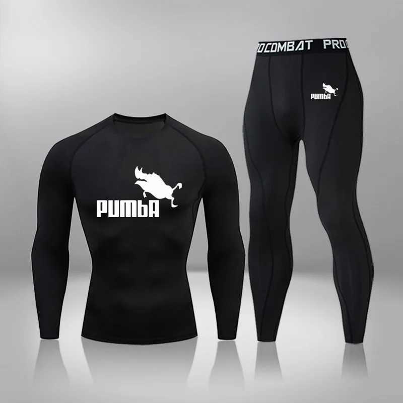 Men's Thermal Underwear Gym fitness jogging sportswear fast drying mens thermal underwear set running compression sportswear basketball bodysuit 