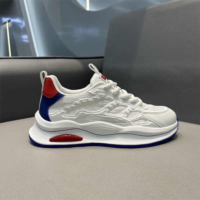 Summer mesh for men, breathable hollow running comfortable soft sole, student trendy shoes, thin mesh, versatile white shoes