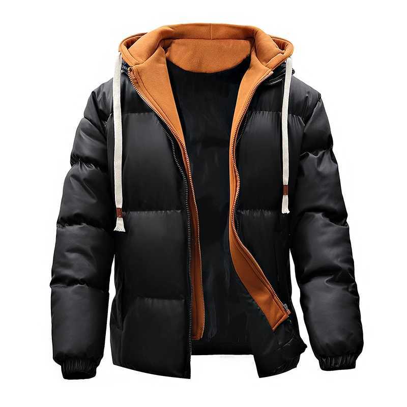 Winter Men Hooded Casual PU Leather Jackets Coat Man Thick Outdoor Puffer Parka Male Streetwear Oversize Bomber Jackets Overcoat LX241018